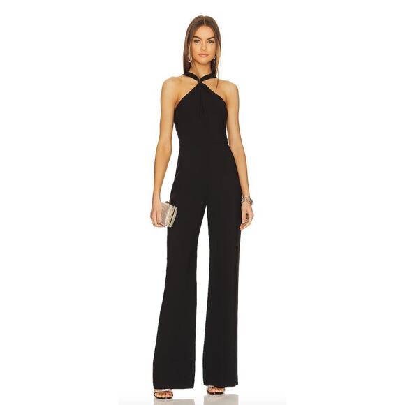 NEW $358 Revolve LIKELY Black Halter Avie Jumpsuit - Picture 1 of 10